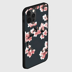 Чехол для iPhone 12 Pro Цветущее дерево на темном фоне, цвет: 3D-черный — фото 2