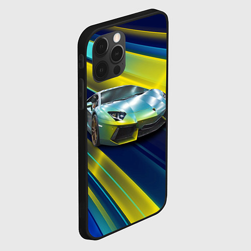 Чехол iPhone 12 Pro Суперкар Lamborghini Reventon / 3D-Черный – фото 2