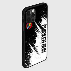 Чехол для iPhone 12 Pro Chicken gun - белая краска, цвет: 3D-черный — фото 2