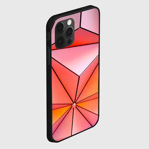Чехол iPhone 12 Pro Розовый обман зрения / 3D-Черный – фото 2