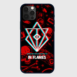 Чехол для iPhone 12 Pro In Flames rock glitch, цвет: 3D-черный