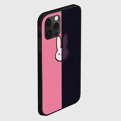 Чехол iPhone 12 Pro Ребенок идола - Кролик лого / 3D-Черный – фото 2