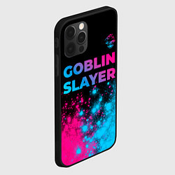 Чехол для iPhone 12 Pro Goblin Slayer - neon gradient: символ сверху, цвет: 3D-черный — фото 2