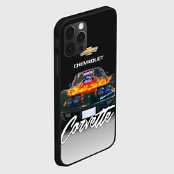 Чехол для iPhone 12 Pro Американская маслкар 70-х годов Chevrolet Corvette, цвет: 3D-черный — фото 2