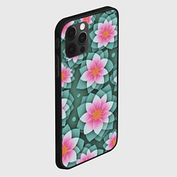 Чехол для iPhone 12 Pro Цветы с оптическим эффектом, цвет: 3D-черный — фото 2