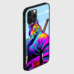 Чехол для iPhone 12 Pro Тигр-самурай - Япония, цвет: 3D-черный — фото 2