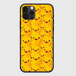 Чехол для iPhone 12 Pro Желтая резиновая уточка для ванны, цвет: 3D-черный