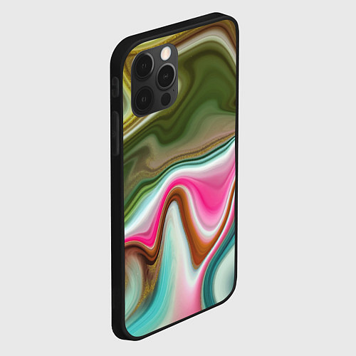 Чехол iPhone 12 Pro Color waves / 3D-Черный – фото 2