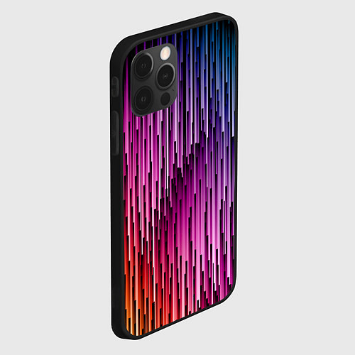 Чехол iPhone 12 Pro Радужные узор полосы / 3D-Черный – фото 2
