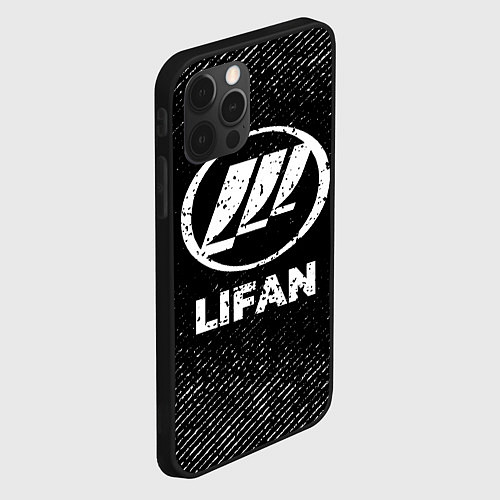 Чехол iPhone 12 Pro Lifan с потертостями на темном фоне / 3D-Черный – фото 2