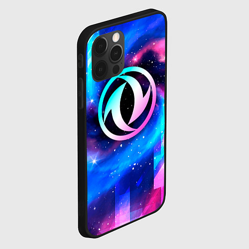 Чехол iPhone 12 Pro Dongfeng неоновый космос / 3D-Черный – фото 2