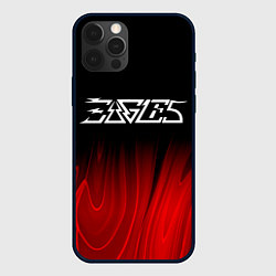 Чехол для iPhone 12 Pro Eagles red plasma, цвет: 3D-черный