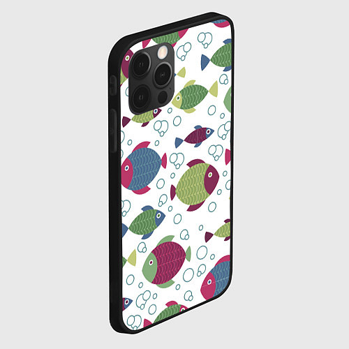 Чехол iPhone 12 Pro Милые рыбки / 3D-Черный – фото 2