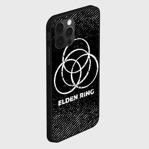 Чехол iPhone 12 Pro Elden Ring с потертостями на темном фоне / 3D-Черный – фото 2