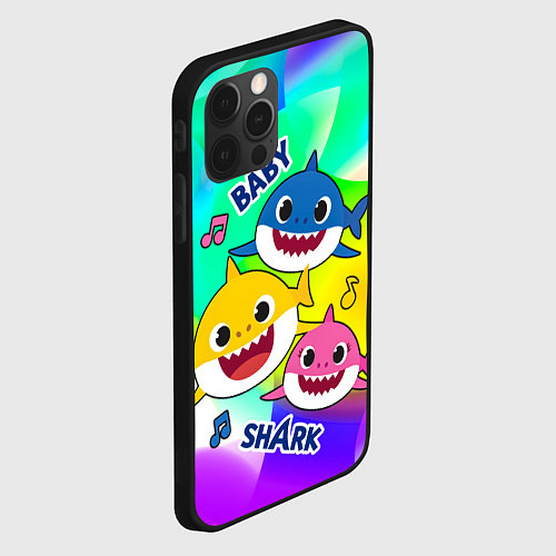 Чехол iPhone 12 Pro Baby Shark Brooklyn and friends / 3D-Черный – фото 2