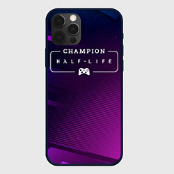 Чехол для iPhone 12 Pro Half-Life gaming champion: рамка с лого и джойстик, цвет: 3D-черный