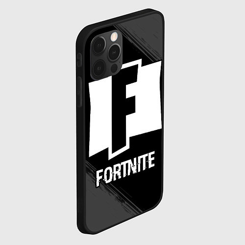 Чехол iPhone 12 Pro Fortnite glitch на темном фоне / 3D-Черный – фото 2