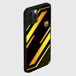 Чехол для iPhone 12 Pro ФК Барселона эмблема, цвет: 3D-черный — фото 2