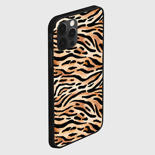 Чехол iPhone 12 Pro Тигровая окраска / 3D-Черный – фото 2