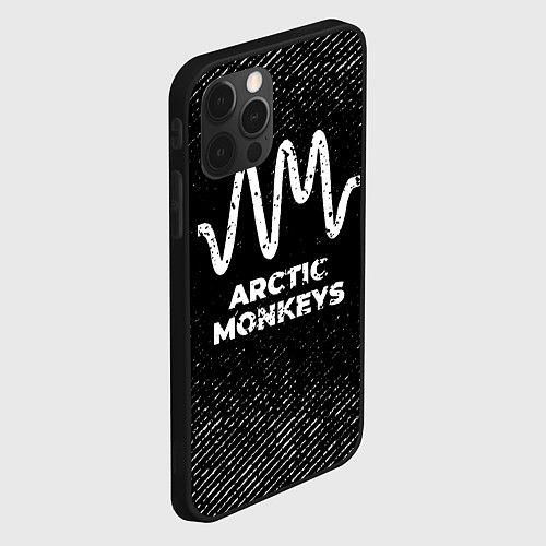 Чехол iPhone 12 Pro Arctic Monkeys с потертостями на темном фоне / 3D-Черный – фото 2