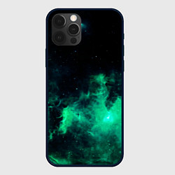 Чехол для iPhone 12 Pro Зелёная галактика Midjourney, цвет: 3D-черный