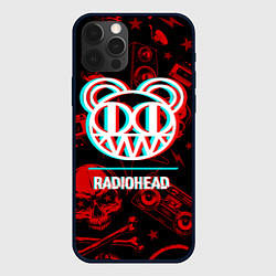 Чехол для iPhone 12 Pro Radiohead rock glitch, цвет: 3D-черный