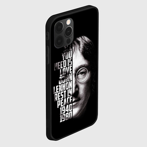 Чехол iPhone 12 Pro Джон Леннон легенда / 3D-Черный – фото 2