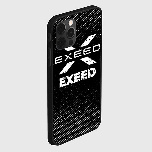 Чехол iPhone 12 Pro Exeed с потертостями на темном фоне / 3D-Черный – фото 2