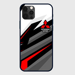 Чехол для iPhone 12 Pro Mitsubishi motors - красная линия, цвет: 3D-черный