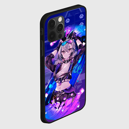 Чехол iPhone 12 Pro Серебряный Волк стар рейл / 3D-Черный – фото 2