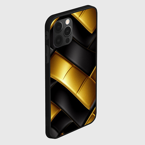 Чехол iPhone 12 Pro Gold black luxury / 3D-Черный – фото 2