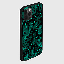 Чехол для iPhone 12 Pro Бирюзовые с зеленым конфетти, цвет: 3D-черный — фото 2