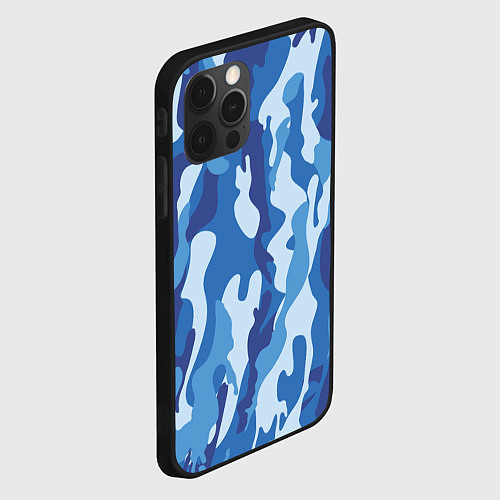 Чехол iPhone 12 Pro Blue military / 3D-Черный – фото 2