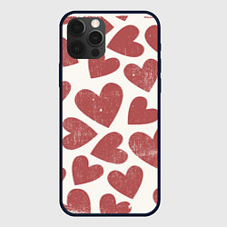 Чехол для iPhone 12 Pro Hearts, цвет: 3D-черный