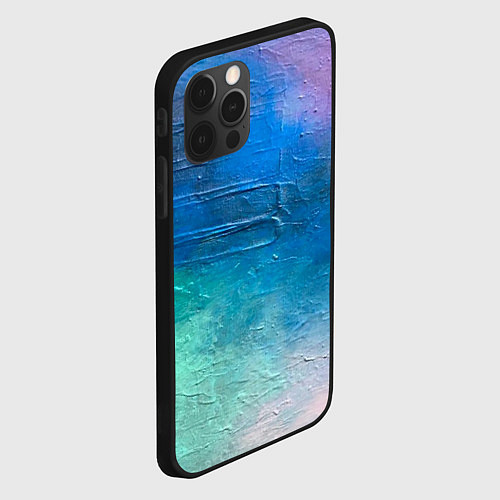 Чехол iPhone 12 Pro Пудра и голубые краски / 3D-Черный – фото 2