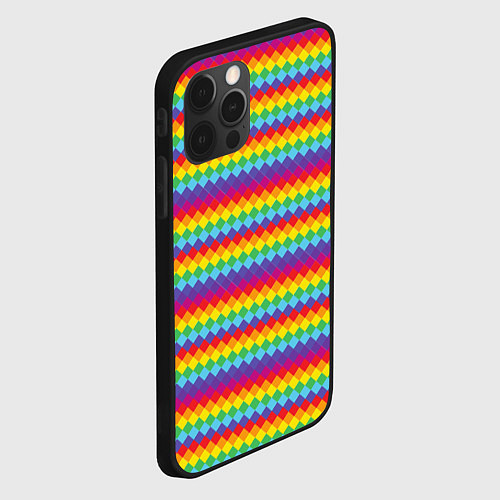 Чехол iPhone 12 Pro Color diamonds / 3D-Черный – фото 2