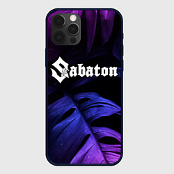 Чехол для iPhone 12 Pro Sabaton neon monstera, цвет: 3D-черный