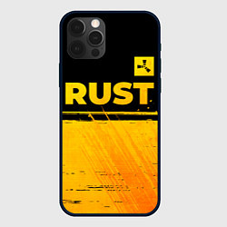 Чехол для iPhone 12 Pro Rust - gold gradient: символ сверху, цвет: 3D-черный