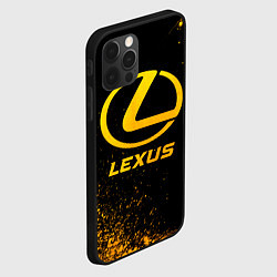 Чехол для iPhone 12 Pro Lexus - gold gradient, цвет: 3D-черный — фото 2
