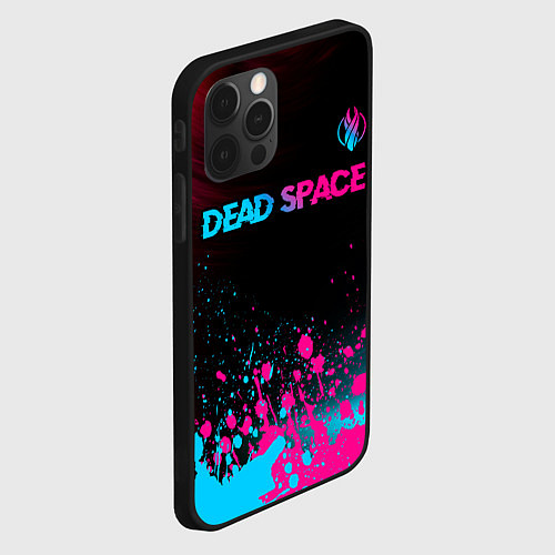 Чехол iPhone 12 Pro Dead Space - neon gradient: символ сверху / 3D-Черный – фото 2