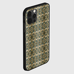Чехол для iPhone 12 Pro Золотистые симметричные узоры, цвет: 3D-черный — фото 2