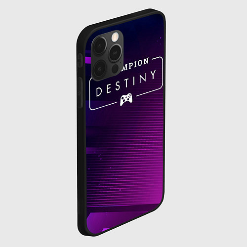 Чехол iPhone 12 Pro Destiny gaming champion: рамка с лого и джойстиком / 3D-Черный – фото 2