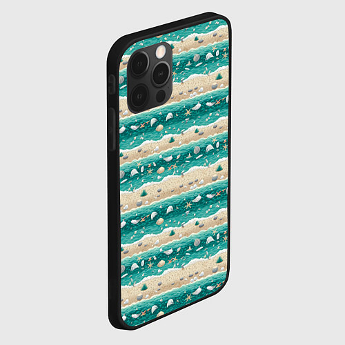 Чехол iPhone 12 Pro Ракушки и море / 3D-Черный – фото 2