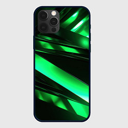 Чехол для iPhone 12 Pro Зеленая неоновая абстракция, цвет: 3D-черный