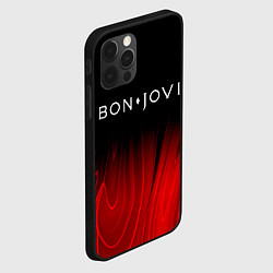 Чехол для iPhone 12 Pro Bon Jovi red plasma, цвет: 3D-черный — фото 2
