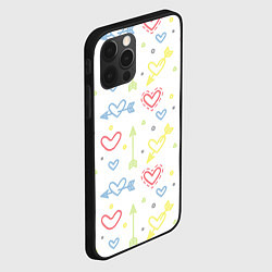 Чехол для iPhone 12 Pro Color hearts, цвет: 3D-черный — фото 2