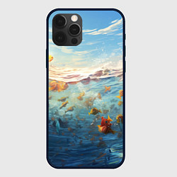 Чехол для iPhone 12 Pro Рыбки выплескиваются из воды, цвет: 3D-черный