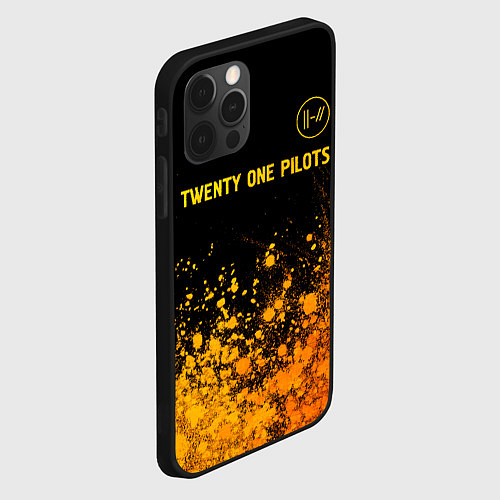 Чехол iPhone 12 Pro Twenty One Pilots - gold gradient: символ сверху / 3D-Черный – фото 2
