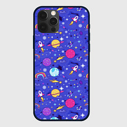 Чехол для iPhone 12 Pro Планеты и кометы, цвет: 3D-черный