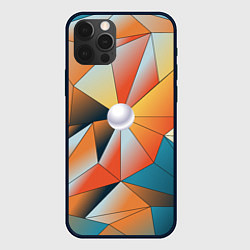 Чехол для iPhone 12 Pro Жемчужина - градиент из полигональных треугольнико, цвет: 3D-черный